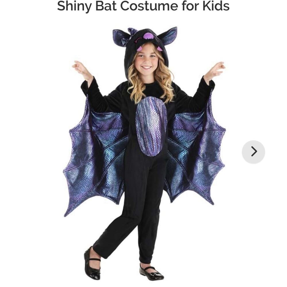 Kid's Shiny Bat Costume Sz S/6-8 Halloween Girl Costume